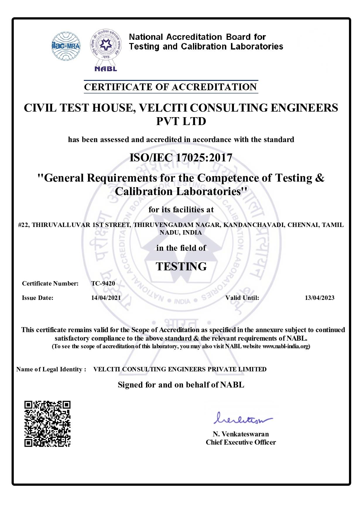 Velciti Certificate 6