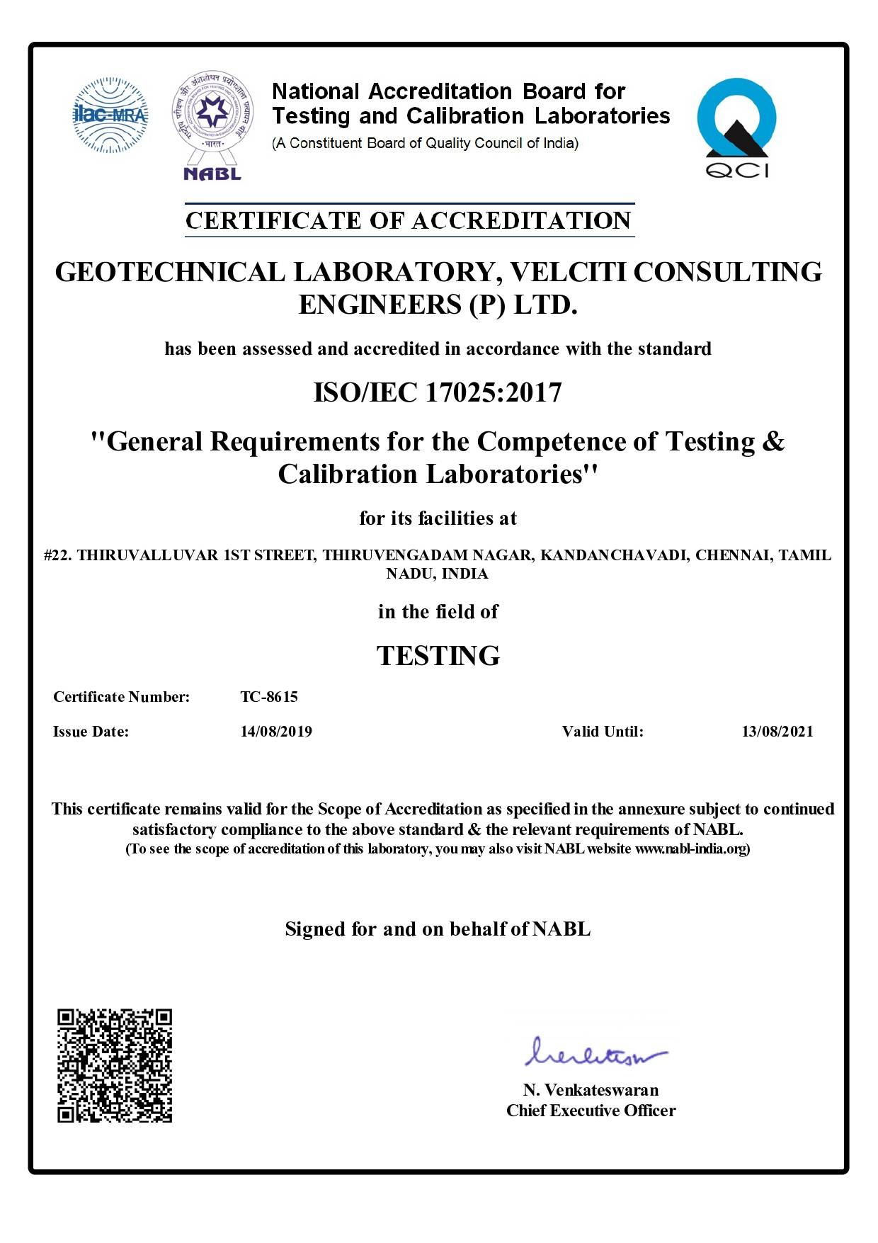 Velciti Certificate 5